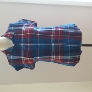 ICONE Muscle sleeve button down Plaid top